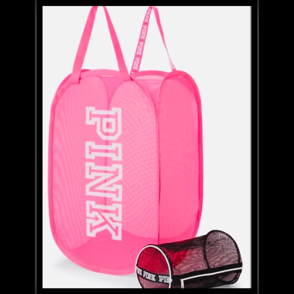 💕NWT VS PINK LAUNDRY BASKET WITH LINGERIE BAG💕
